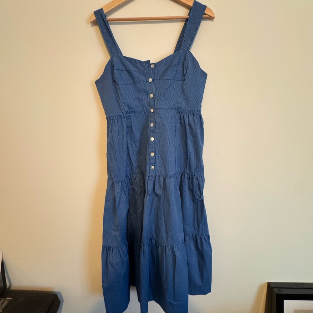 Madewell Blue Sleeveless Button-Down midi dress. Size 4